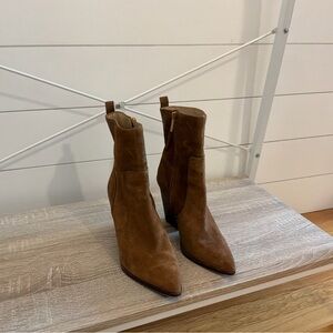 Veronica Beard Tan Suede Heeled Boots